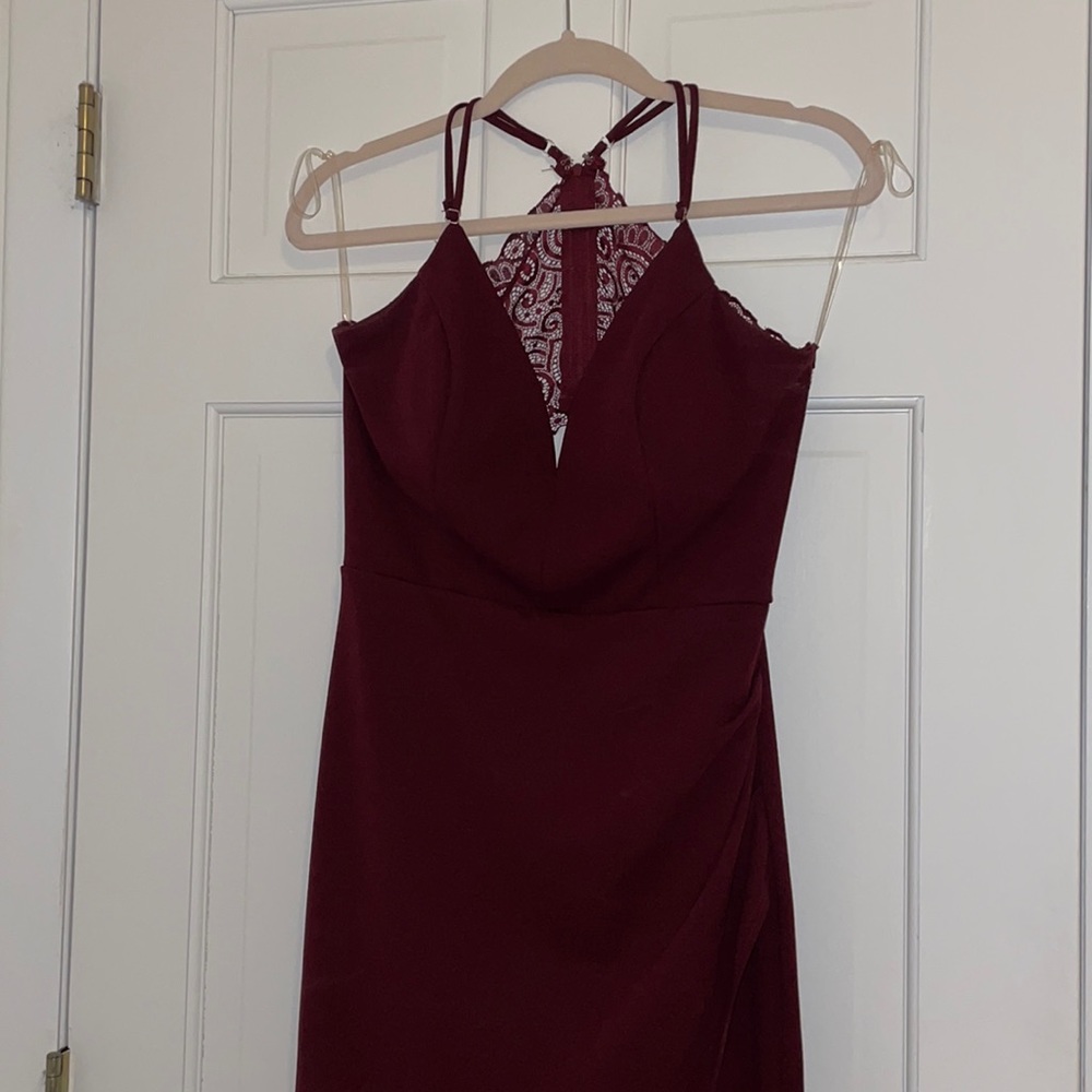 Wine long formal dress